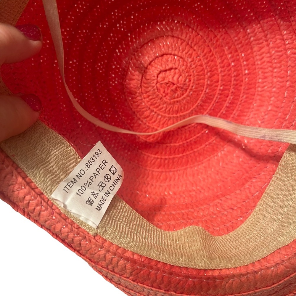 Peach Hat With Contrasting  Bow - Picture 7 of 8